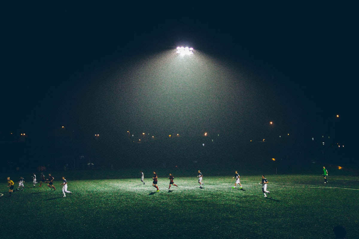 Aerial view of a football pitch